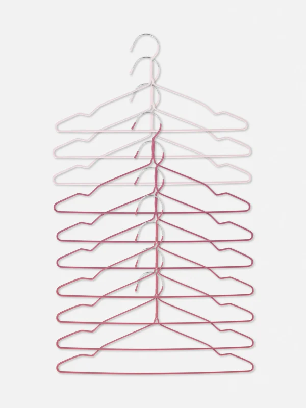 Lot De 10 Cintres En Métal Enduit