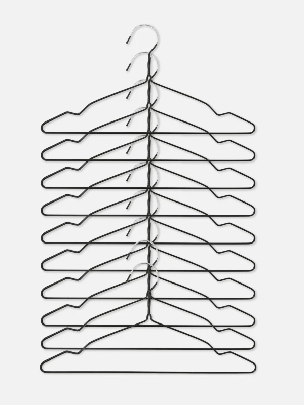 Lot De 10 Cintres En Métal Enduit