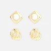 Lot De 2 Clous D'oreilles Nœud Et Fausse Perle