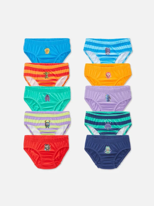 Lot De 10 Culottes à Imprimé Monstre