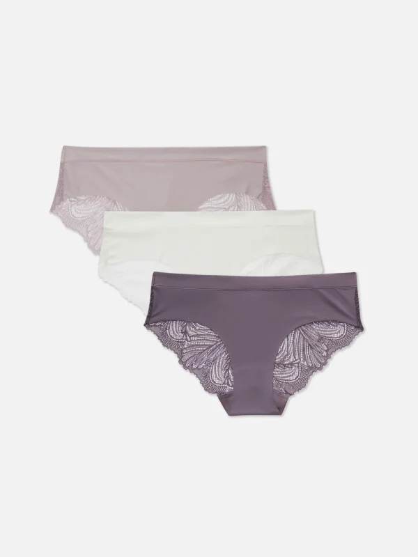 Lot De 3 Culottes Brésiliennes Invisibles à Dos En Dentelle