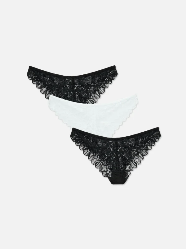 Lot De 3 Culottes Brésiliennes En Dentelle