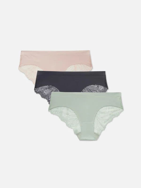 Lot De 3 Culottes Brésiliennes Invisibles à Dos En Dentelle