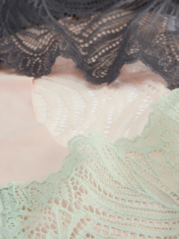 Lot De 3 Culottes Brésiliennes Invisibles à Dos En Dentelle