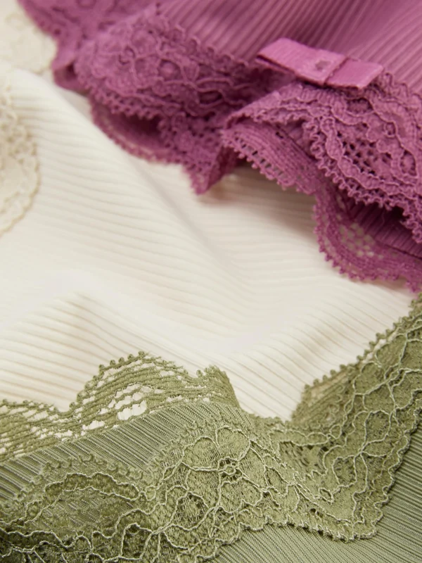 Lot De 3 Culottes En Microfibre Et En Dentelle