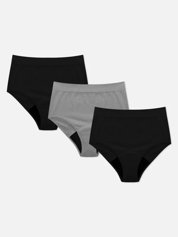 Lot De 3 Culottes Menstruelles Côtelées Taille Haute
