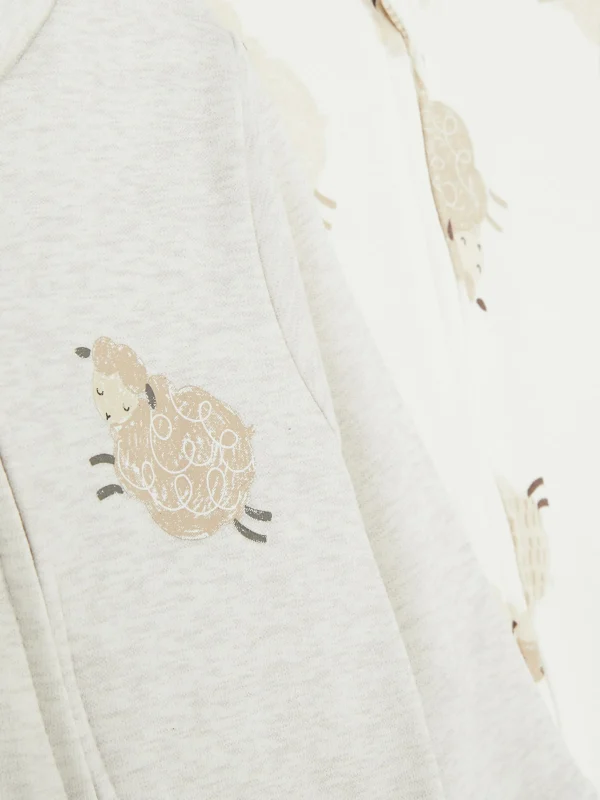 Lot De 2 Grenouillères Zippées à Motif Mouton