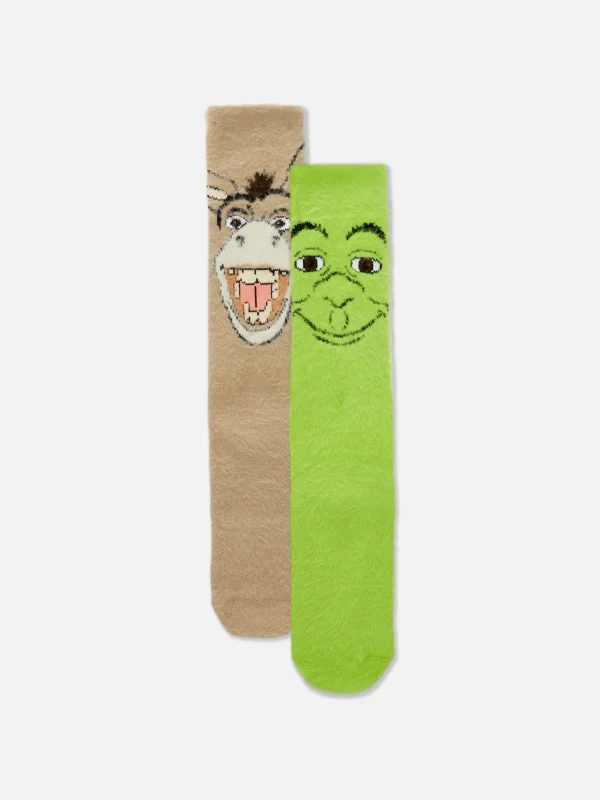 Lot De 2 Paires De Chaussettes Chaudes Shrek