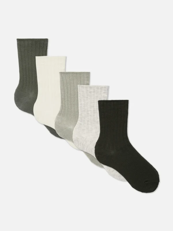 Lot De 5 Paires De Chaussettes Côtelées