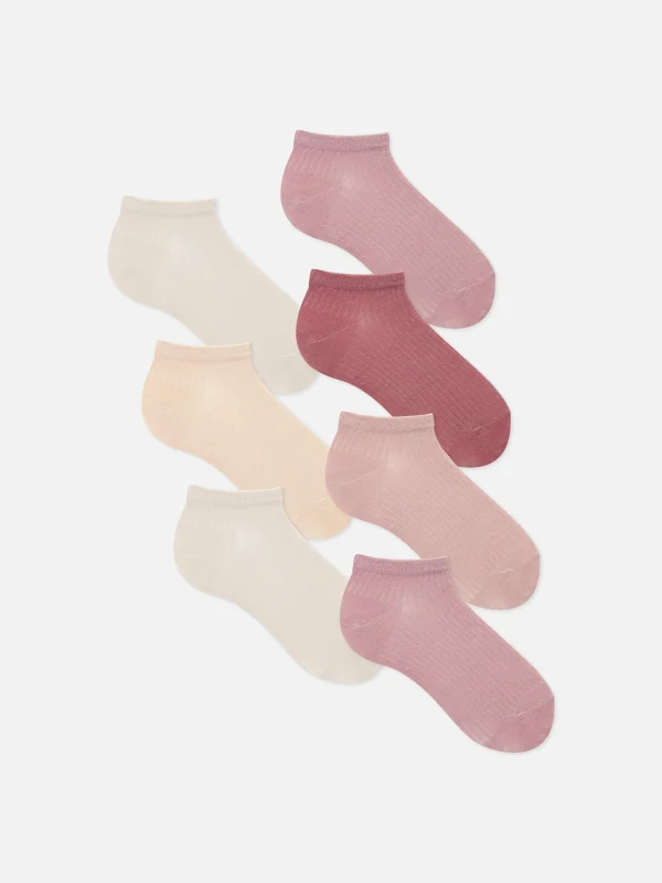 Lot De 7 Paires De Chaussettes Côtelées Pour Baskets