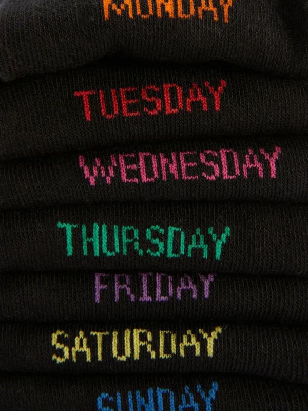 Lot De 7 Paires De Chaussettes Jours De La Semaine