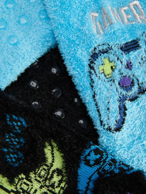 Lot De 2 Paires De Chaussettes Douces Manette De Jeu