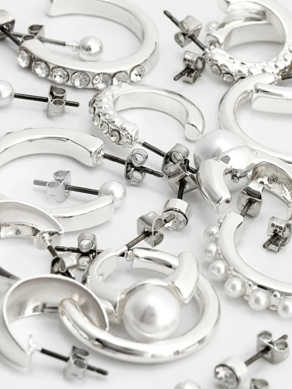 Lot De 9 Paires De Clous D'oreilles Et Créoles