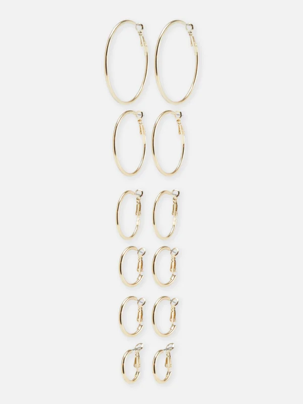 Lot De 6 Paires De Créoles De Tailles Variées