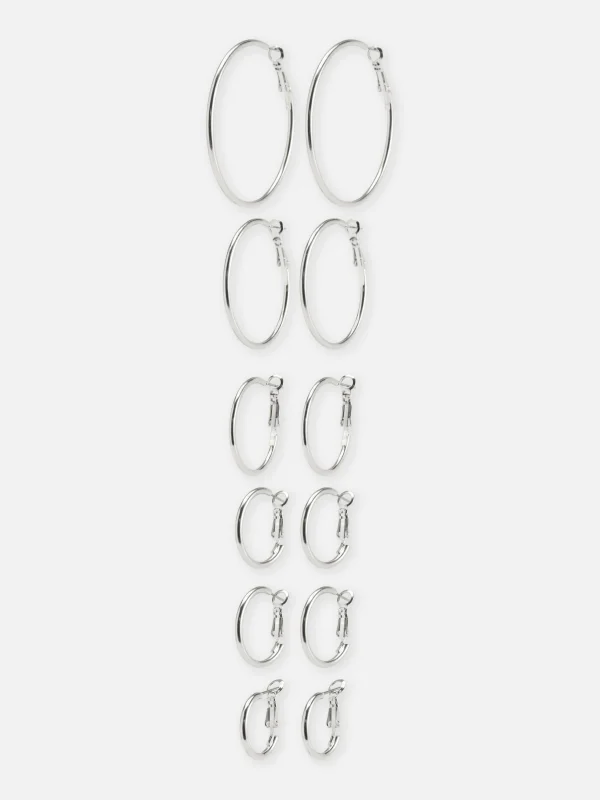 Lot De 6 Paires De Créoles De Tailles Variées