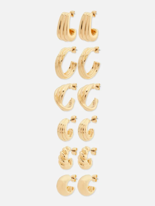 Lot De 6 Paires De Créoles Torsadées