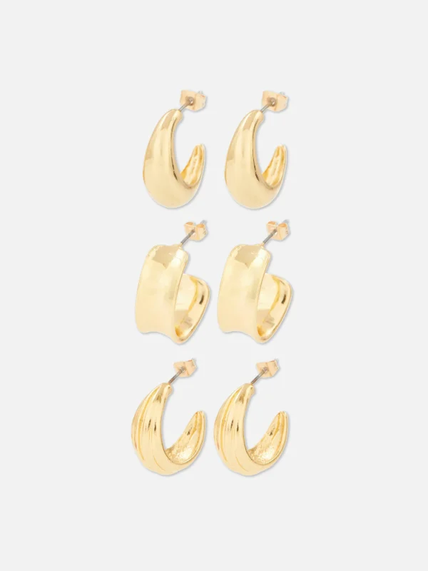 Lot De 3 Paires De Créoles Variées