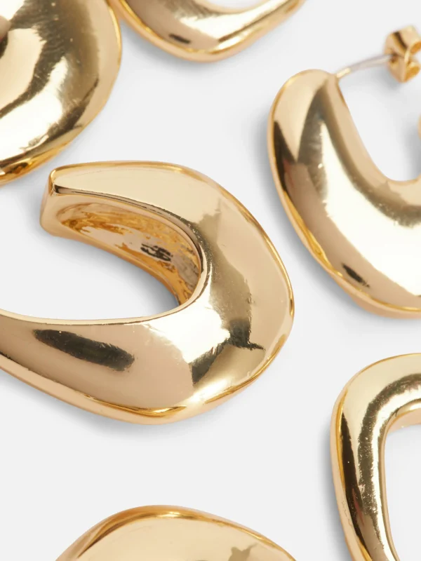 Lot De 3 Paires De Créoles Oblongues