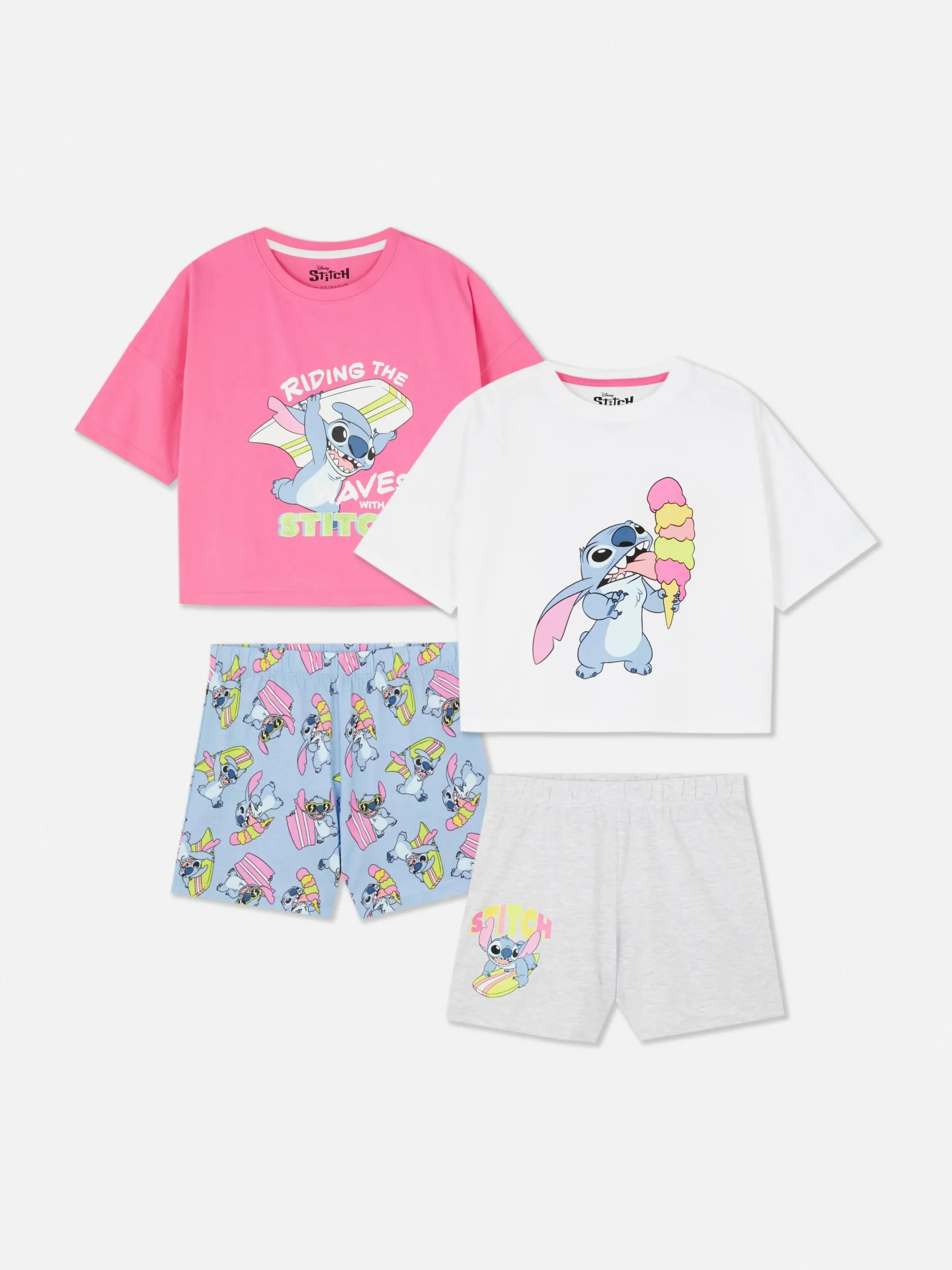 lot_de__pyjamas__manches__0.webp Lot De 2 Pyjamas à Manches Courtes Disney Lilo & Stitch