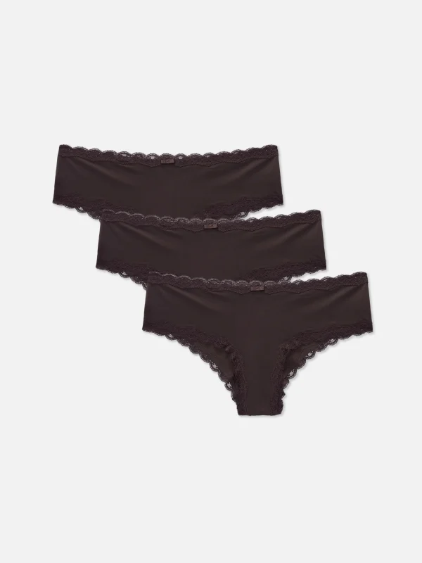 Lot De 3 Shortys Bordés De Dentelle