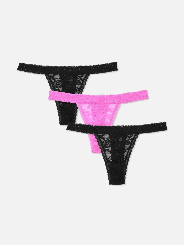 Lot De 3 Strings à Finitions En Dentelle