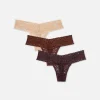 Lot De 3 Strings Bandeau En Dentelle Florale