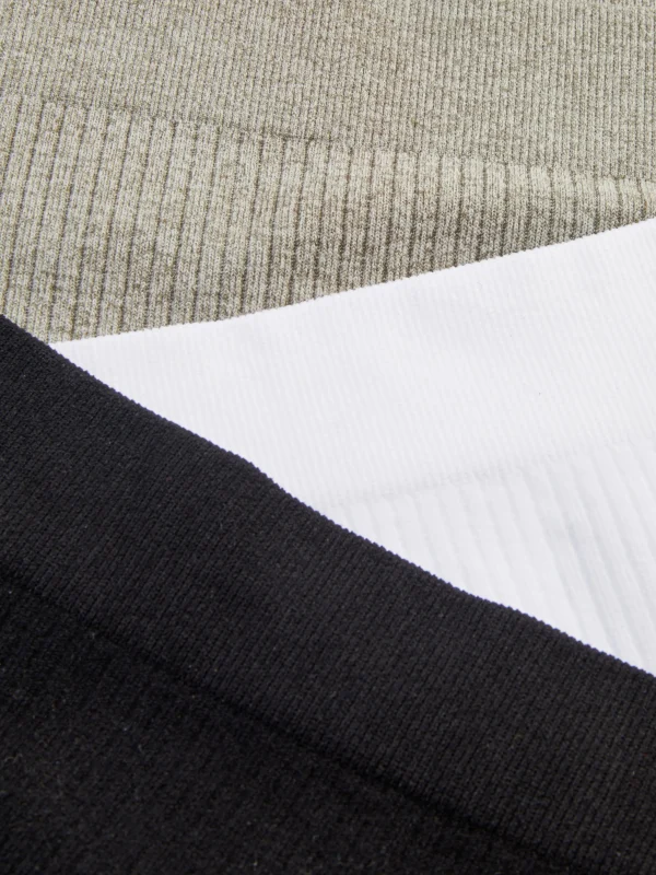 Lot De 3 Strings Côtelés Sans Couture