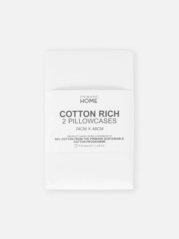 Lot De 2 Taies D'oreiller Blanches Essential