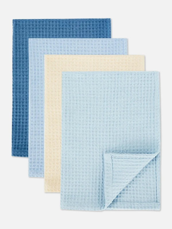 Lot De 4 Torchons Gaufrés