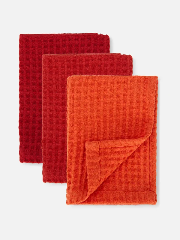 Lot De 3 Torchons Gaufrés