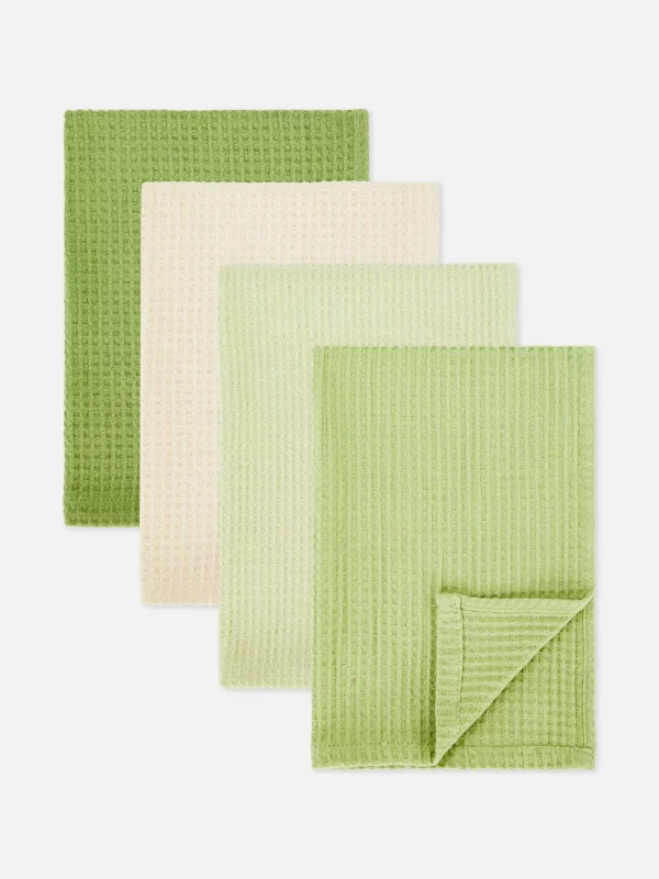 Lot De 4 Torchons Gaufrés