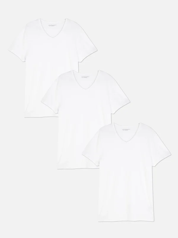 Lot De 3 T-shirts De Sous-vêtement Avec Col En V