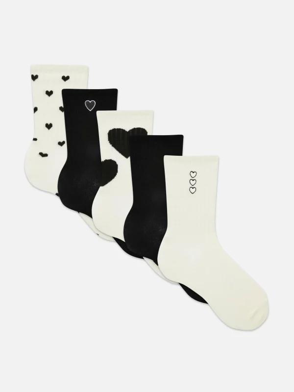Lot De 5 paires De Chaussettes à Motif Cœur