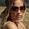 Lunettes De Soleil Incurvées Sans Monture Rita Ora