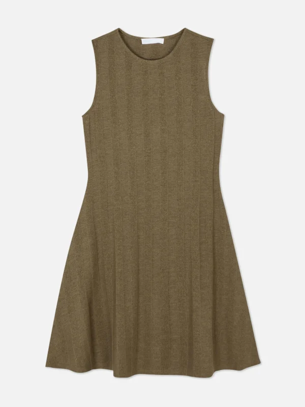 Mini Robe Côtelée Sans Manches