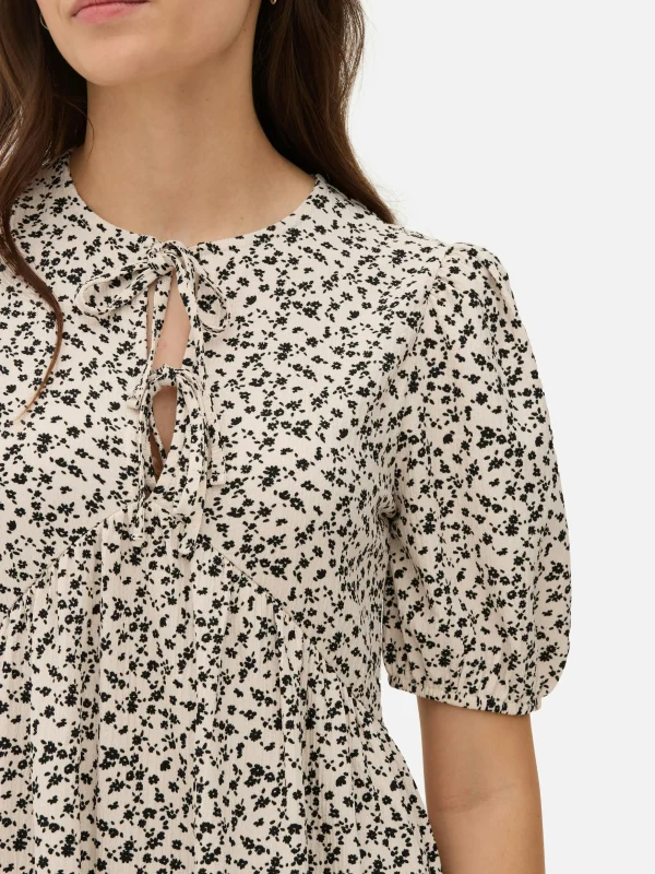 Mini Robe Froncée à Smock