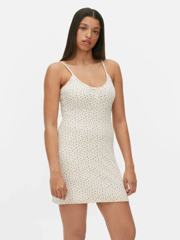 Mini Robe Moulante à Bretelles Fines