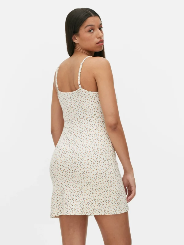 Mini Robe Moulante à Bretelles Fines