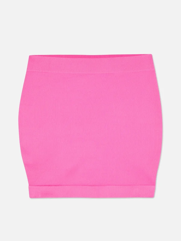 Mini-jupe Côtelée Sans Coutures