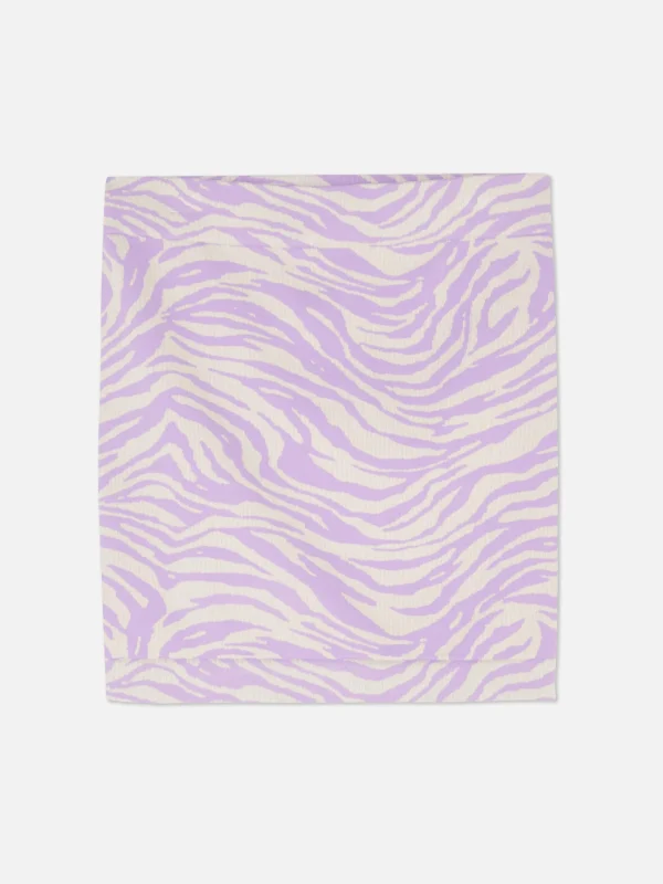 Mini-jupe Côtelée Sans Coutures