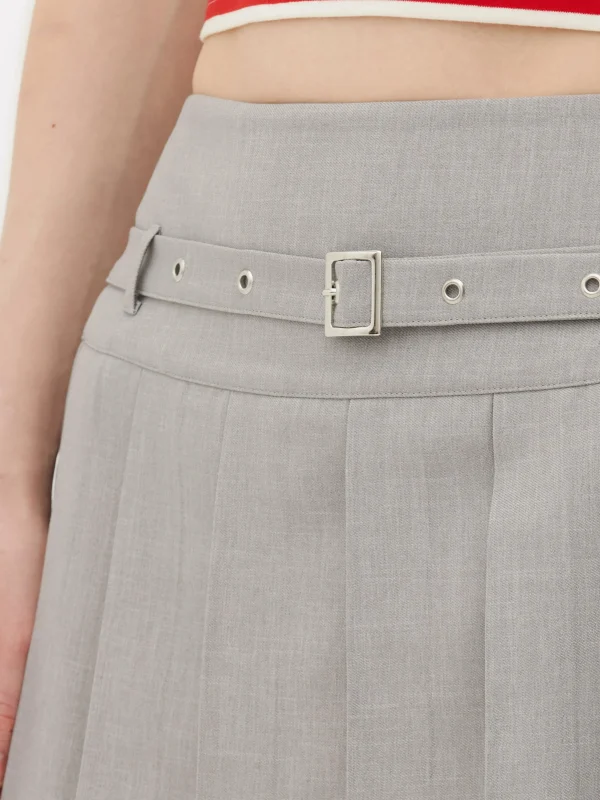 Mini-jupe Plissée à Boucle