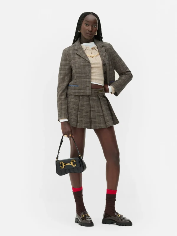 Mini-jupe-short à Carreaux Avec Mors Rita Ora