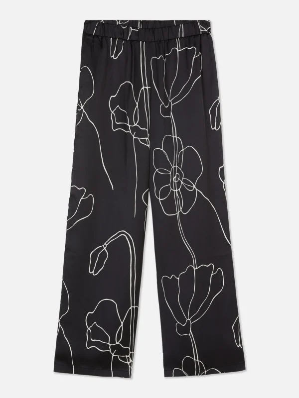Pantalon à Fleurs En Satin à Coordonner