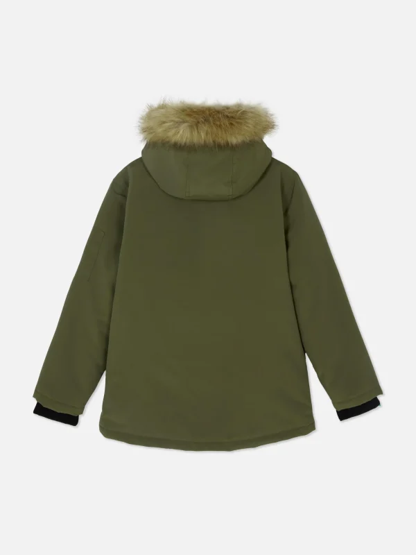 Parka à Capuche En Fausse Fourrure