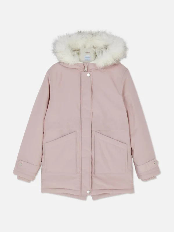 Parka à Capuche En Fausse Fourrure
