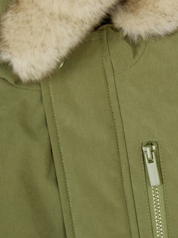 Parka à Capuche En Fausse Fourrure