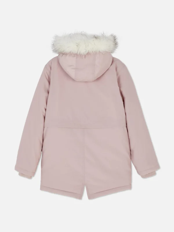 Parka à Capuche En Fausse Fourrure