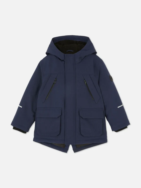 Parka à Capuche Et Quatre Poches