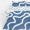 Parure De Lit King Size à Motif Ondulé Bleu Marine
