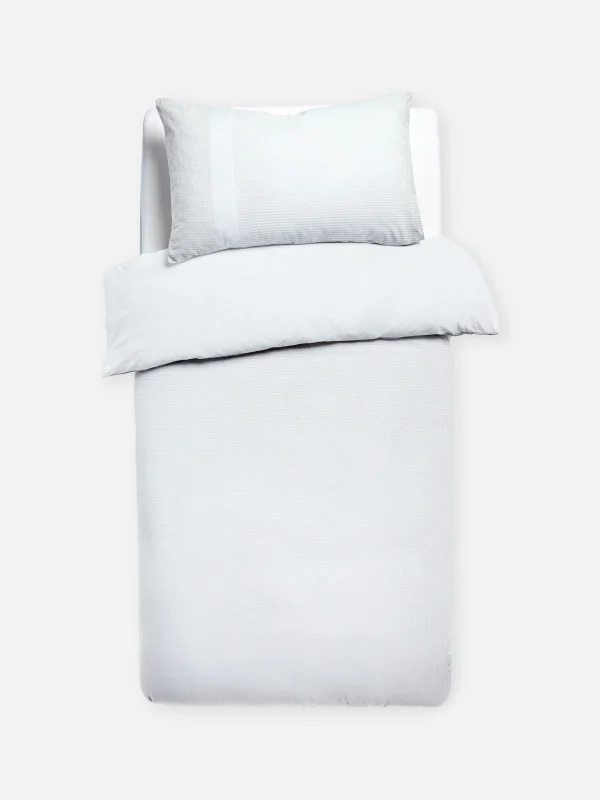 Parure De Lit Simple Gaufrée Blanche